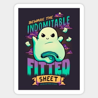 Indomitable Fitted Sheet // Funny, Halloween, Adulting Sticker